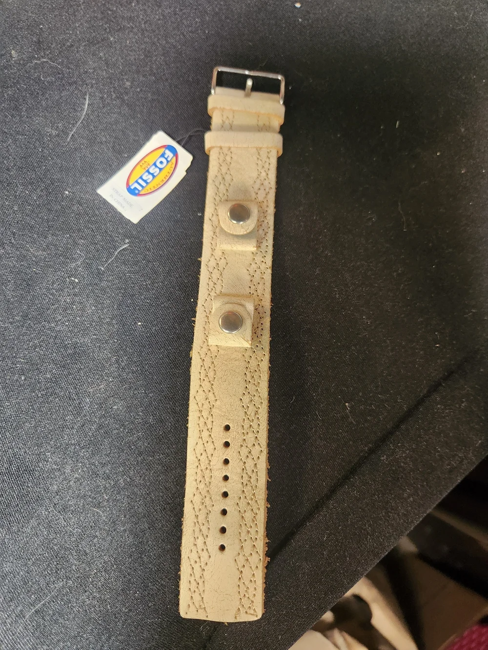 Fossil Beige Leather Watch Strap